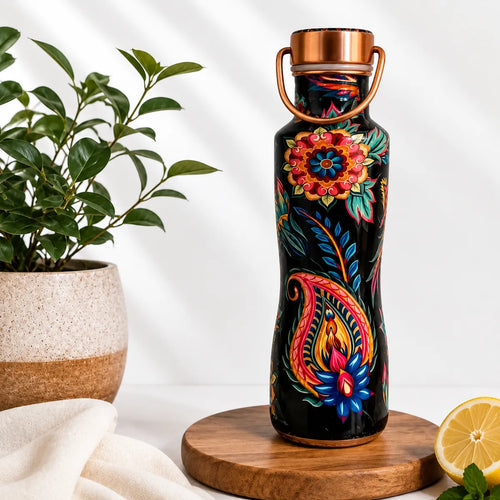 Botella de Cobre Puro Floral — 750 ml